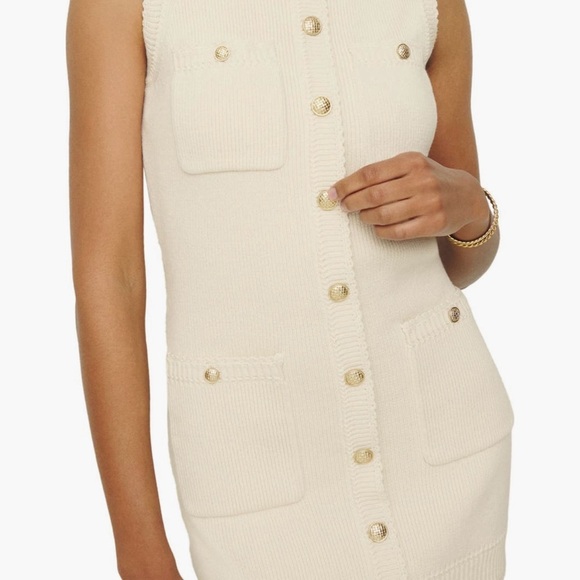 Reformation Mini Dress Women's Small Ivory Catalina Organic Cotton NWT - Picture 3 of 8